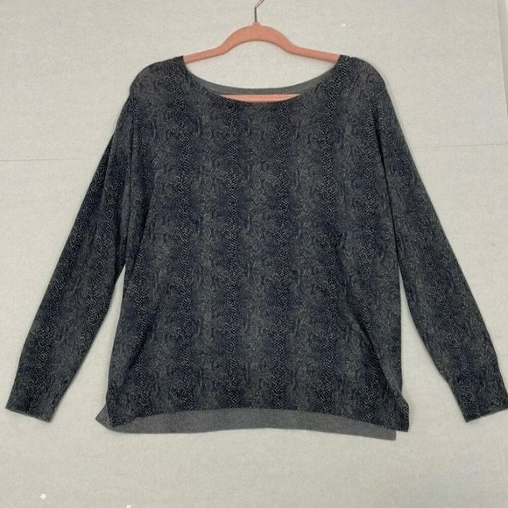Joie Sweater, Lightweight Viscose & Wool Blend, Reptile / Snake Pattern, Gray, S